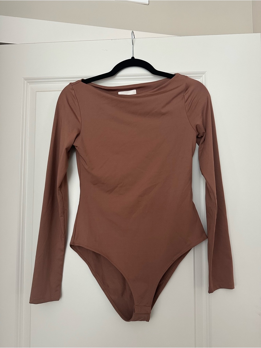 H&M Terracotta Long Sleeve Boat Neck Bodysuit